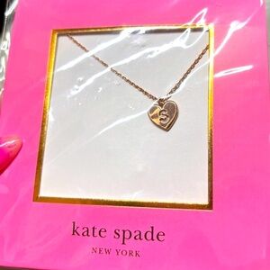 Kate Spade New S initial gold plated necklace